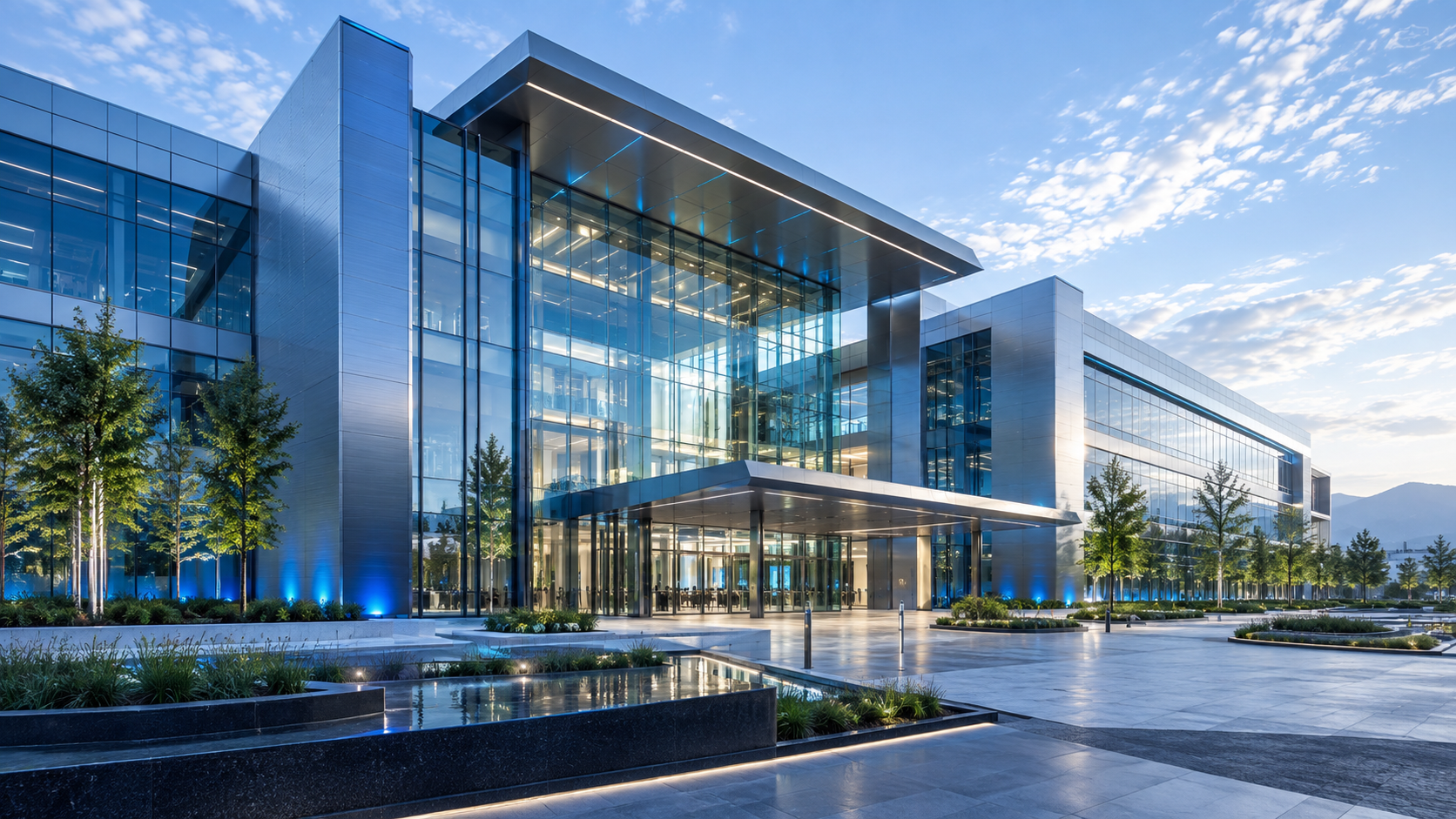Modern technology company headquarters